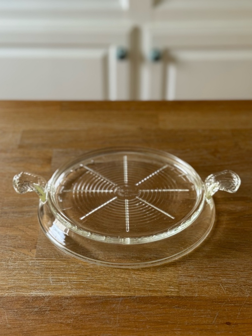 Vintage Fire-King Clear Glass Trivet with Handles | Anchor Hocking | MCM | HTF